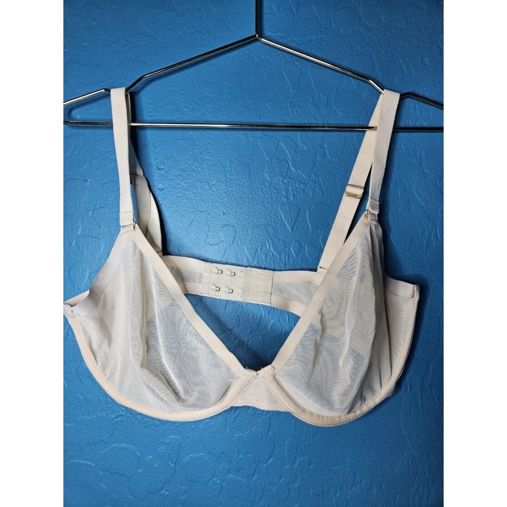 Cuup 34F The Plunge Sheer Beige Bra